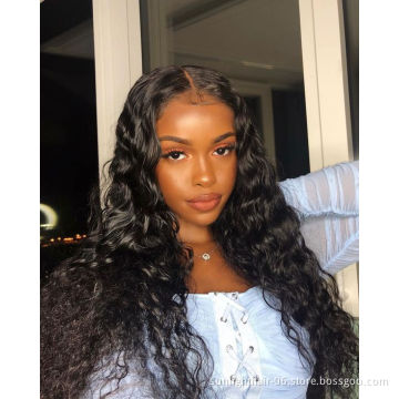 Sunlight 4x4 Closure Wig 150 Density real human hair Peruvian Water Wave Wig Glueless Remy Pre Plucked high quality Lace Wigs